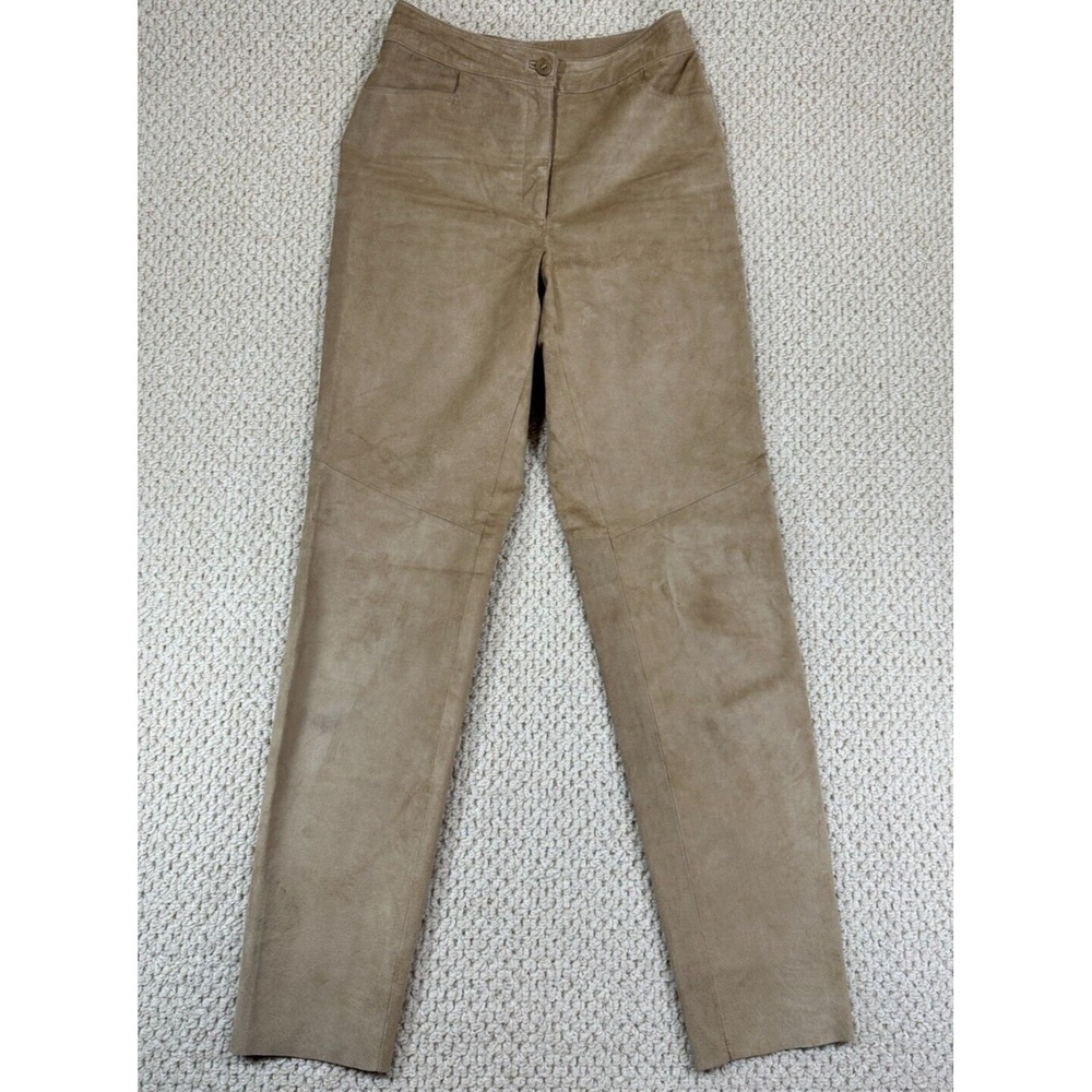 Peruvian Connection Pants Womens 4 Tan Leather Western Bareback Lined High Rise